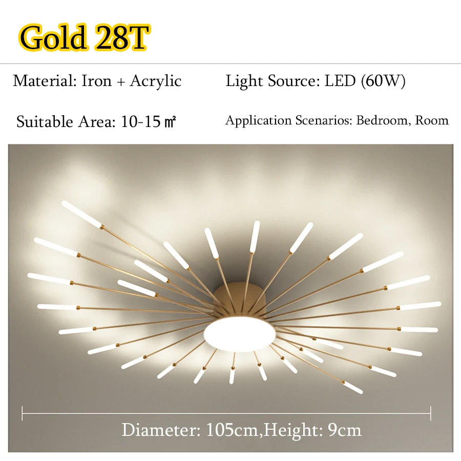 Modern Light Luxury Household LED Ceiling Light - Minimalist Living Room Ceiling Pendant Lamp, Bedroom Lighting Fixture