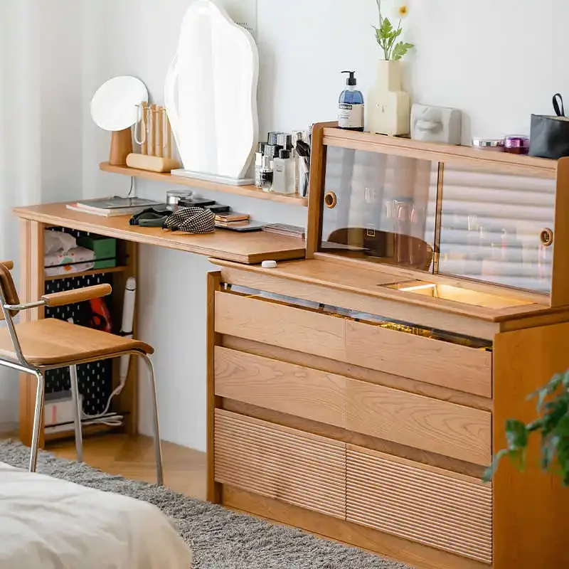 Makeup table, bedroom makeup table, solid wood corner makeup table