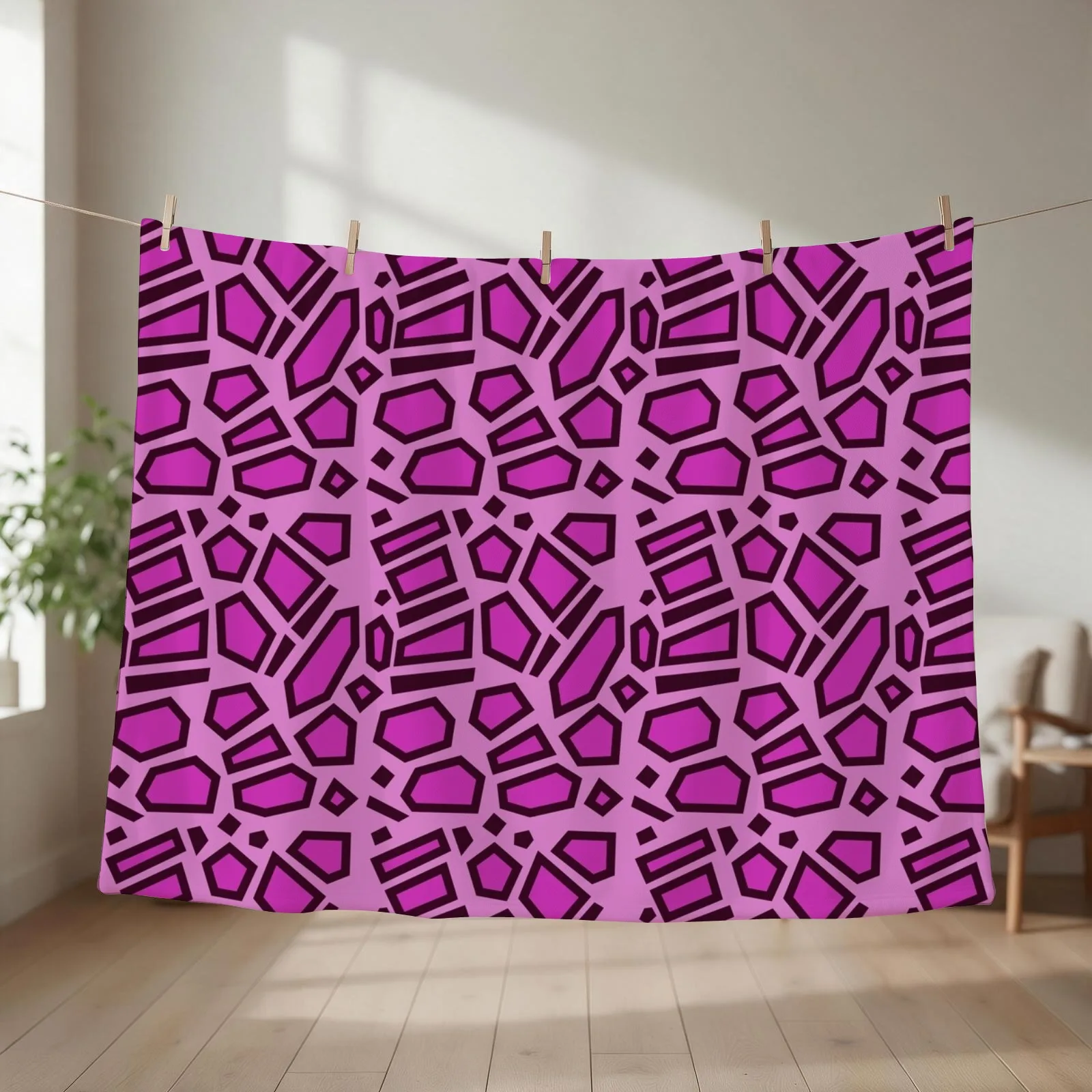 Kipo Pink Mega Jaguar Spots Throw Blanket Bed covers Luxury St Travel Plush Blankets