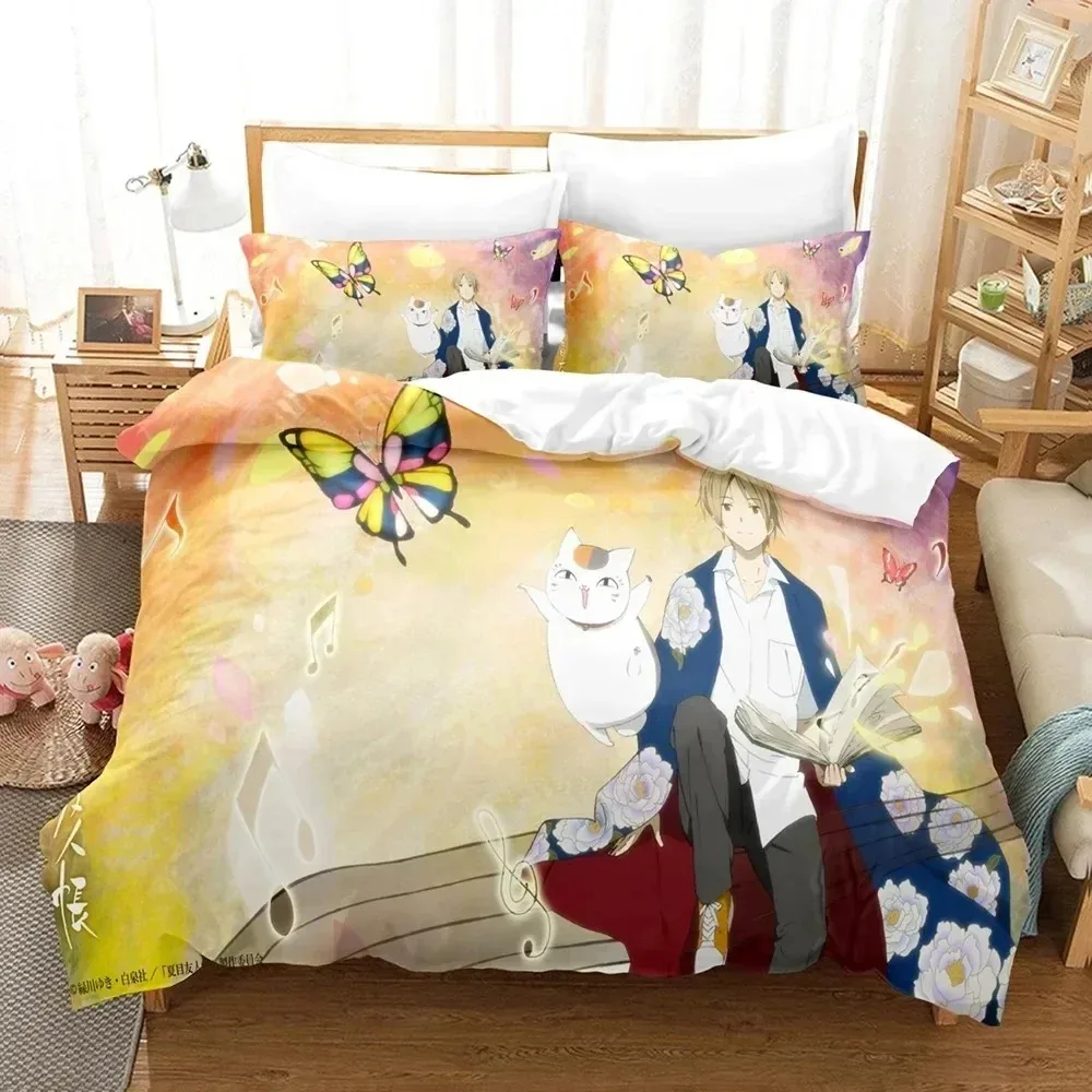 

Top Natsume's Book of Friends Anime 3D Duvet Cover Bedding Set Polyester Pillowcases Quilt Cover Home Decor Gift Twin King Queen