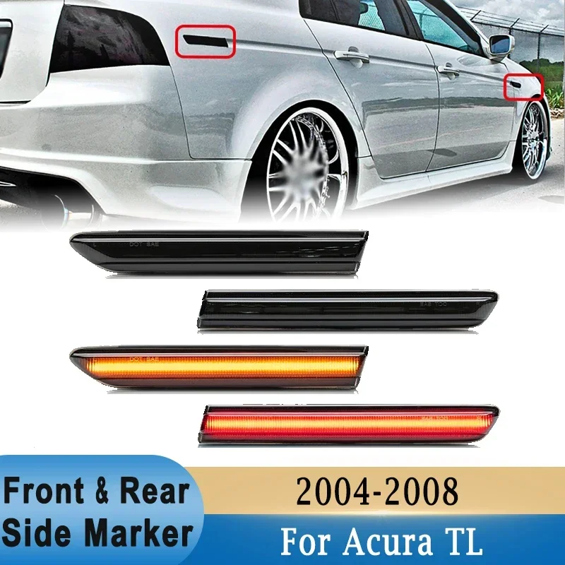 

LED Side Marker Front & Rear Side Fender Signal Light Amber & Red for Acura TL 2004-2008 33655SEPA01 33650SEPA01