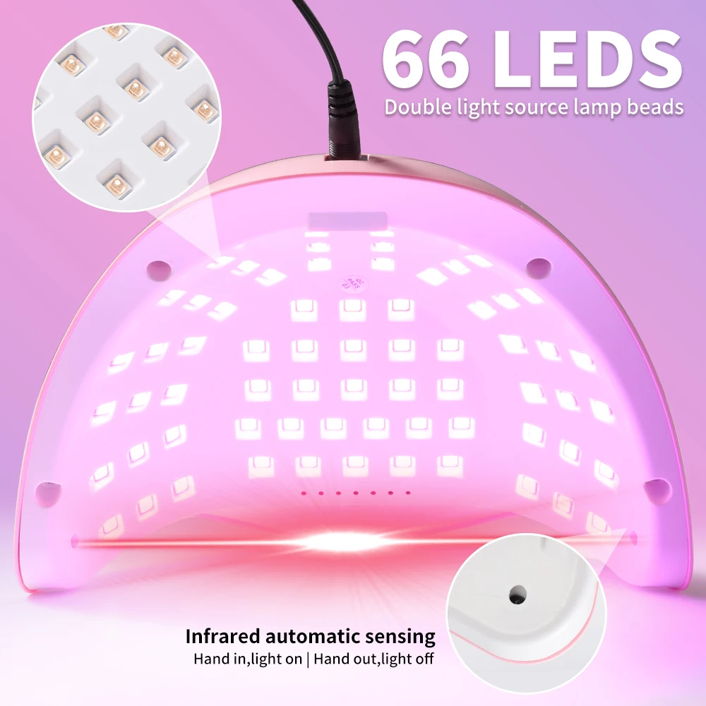Super UV/LED Nail Dryer Lamp Have 4 Timer Modes LCD Display Quick Drying with 66/72 LEDS Nails Fordrying Dryer for Acrylic Gel