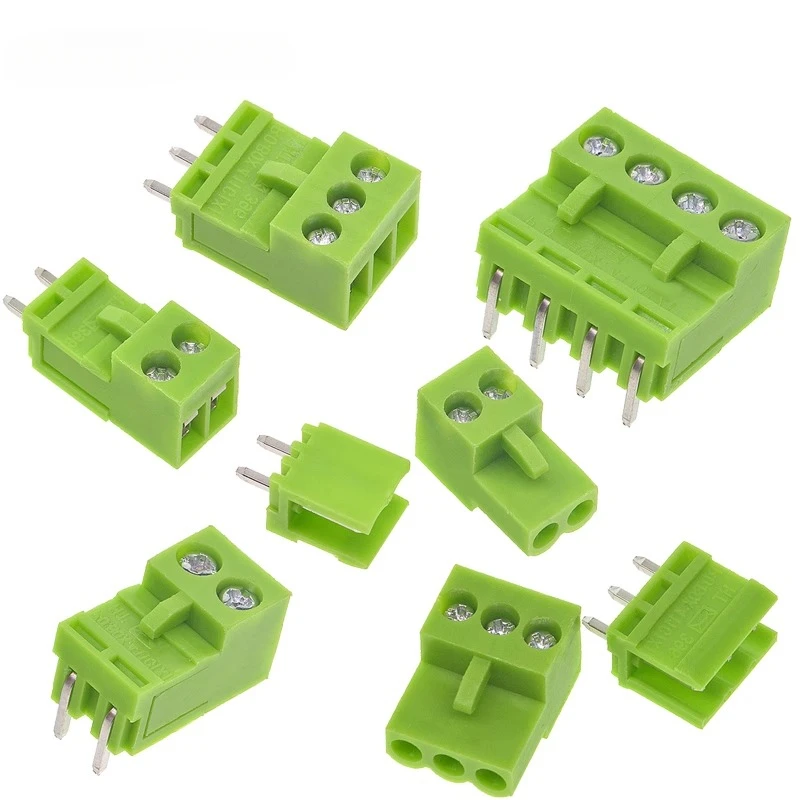 5sets/Lot Terminal Plug Type HT3.96 3.96mm Pitch Connector PCB Screw Terminal Block Straight Needle Bent Needle 2/3/4/5/6/7/8P