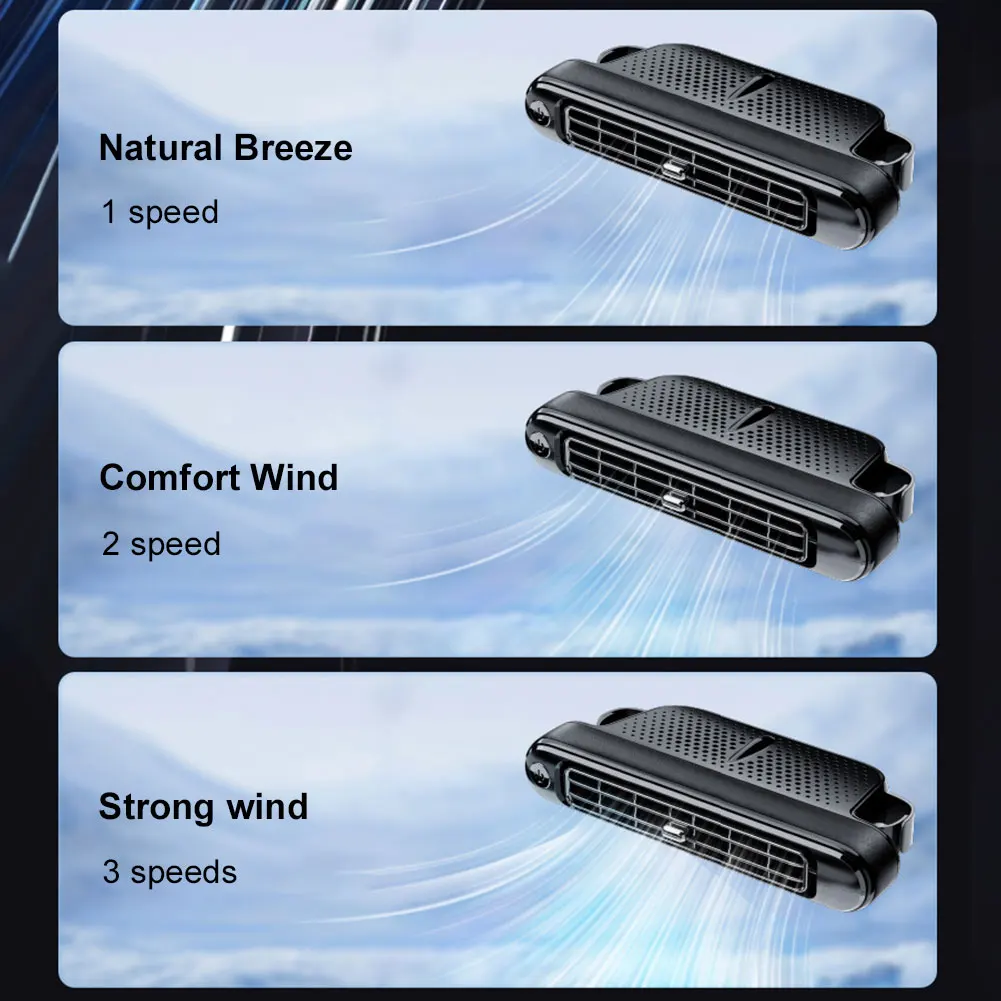 Autostoelventilatoren Achterbank Luchtcirculatieventilator Drie verstelbare windsnelheden Voertuig achterste hoofdsteunventilatoren 5V voor Sedan SUV RV Truck
