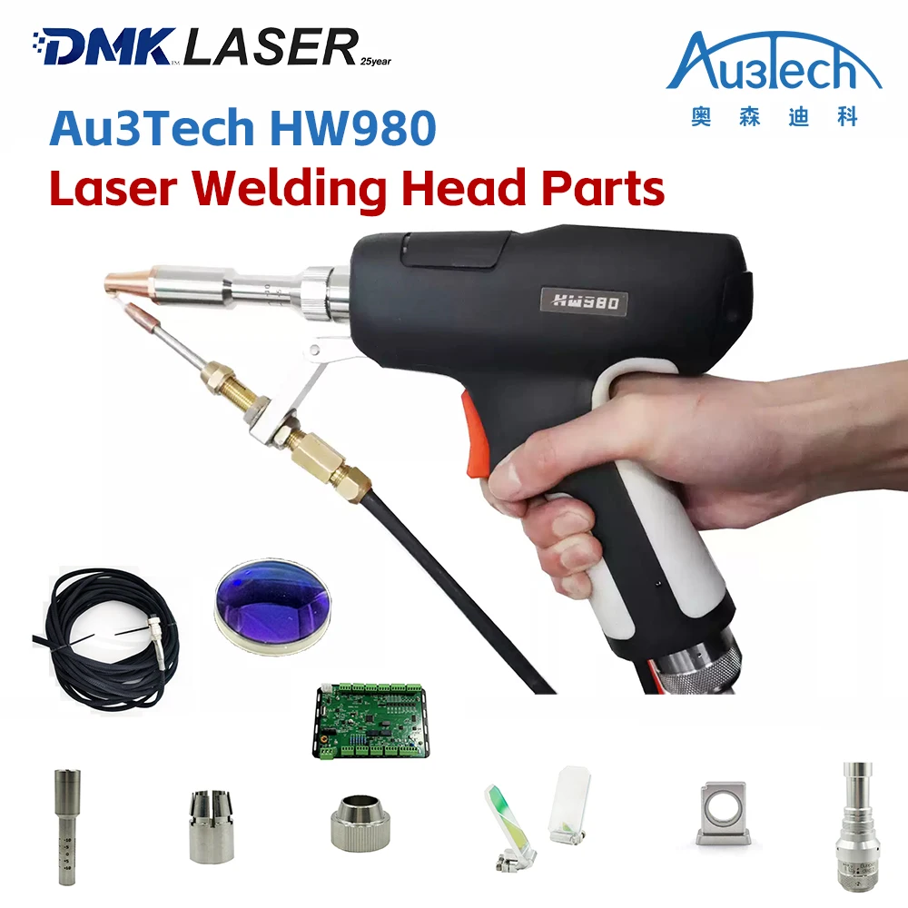 AU3TECH HW980 Laser Welding Head Accessories 20*3 D20F150 Lens Nozzle Consumables Motor Reflector Nut Seal Ring Cleaning Parts