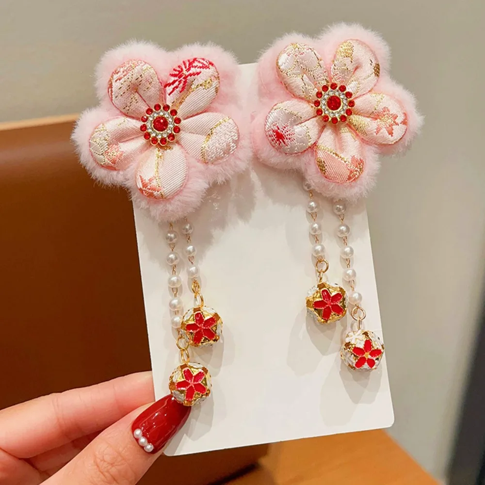 

Hanfu Headwear Children's New Year Hairpin Cute Tang Suit Chinese Style Red Barrettes Rabbit Ear Sweet Ancient Style Hair Clip