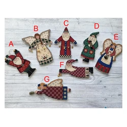 1 Set Counted Cross Stitch Kit Homespun Holiday Christmas Santa Claus And Angels Gift Ornaments DIM 00245