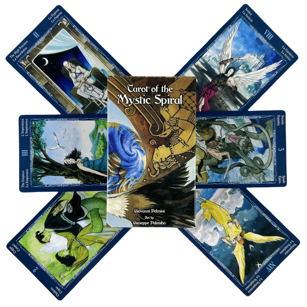 Tarot de The Mystic Spiral Cards, un juego de 78 cartas de tarot, juego de adivinación para reuniones familiares