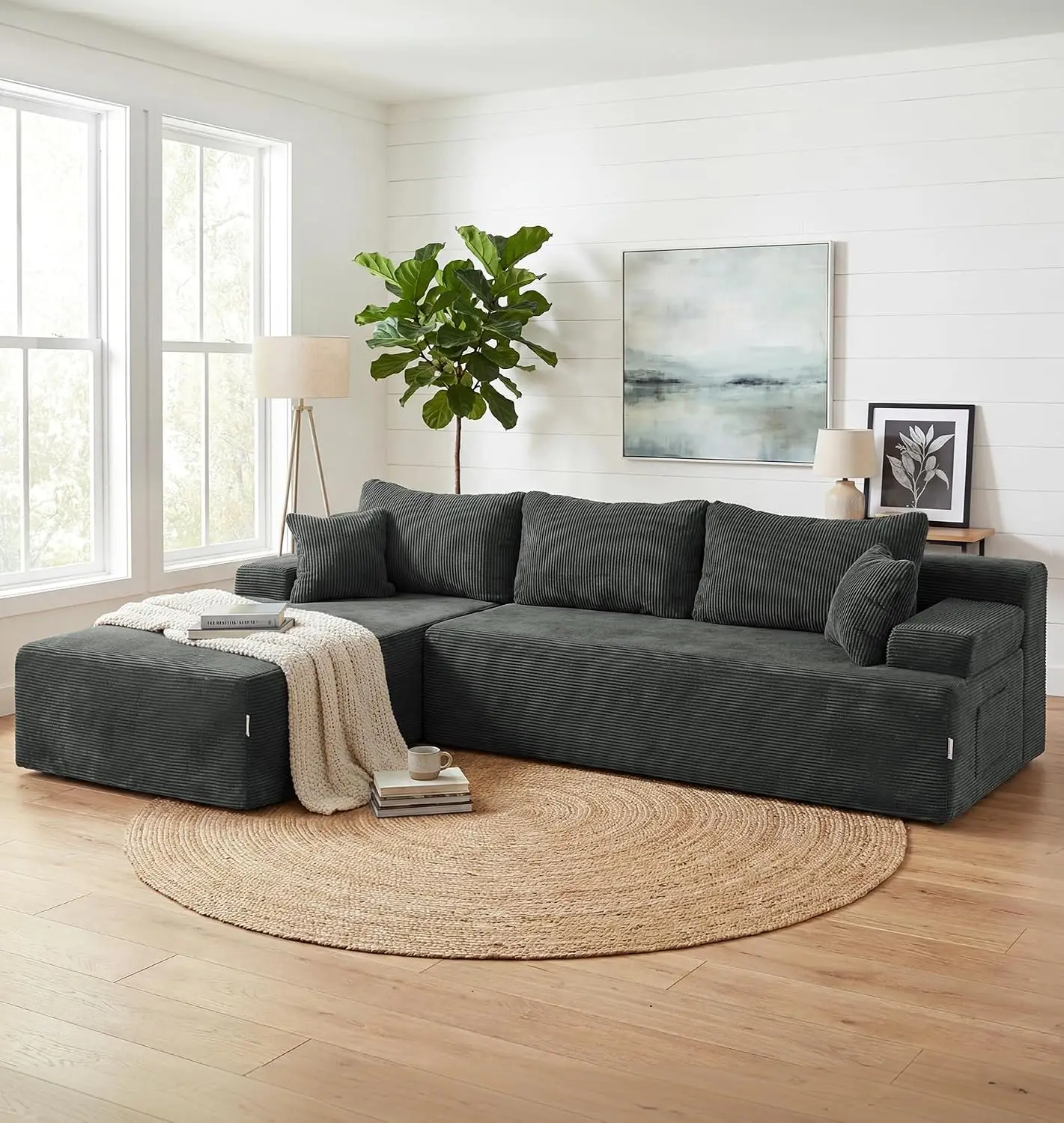 Modular Sectional Sofa L-Shape Oversized Chaise Lounge Living Room Furniture, Customized