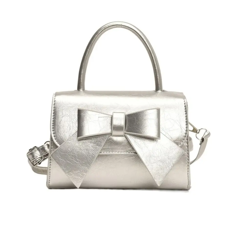 

Fashion Y2k Bow Shoulder Bag PU Leather Solid Color Bowknot Armpit Bag Messenger Bag Korean Style Women Handbag Daily