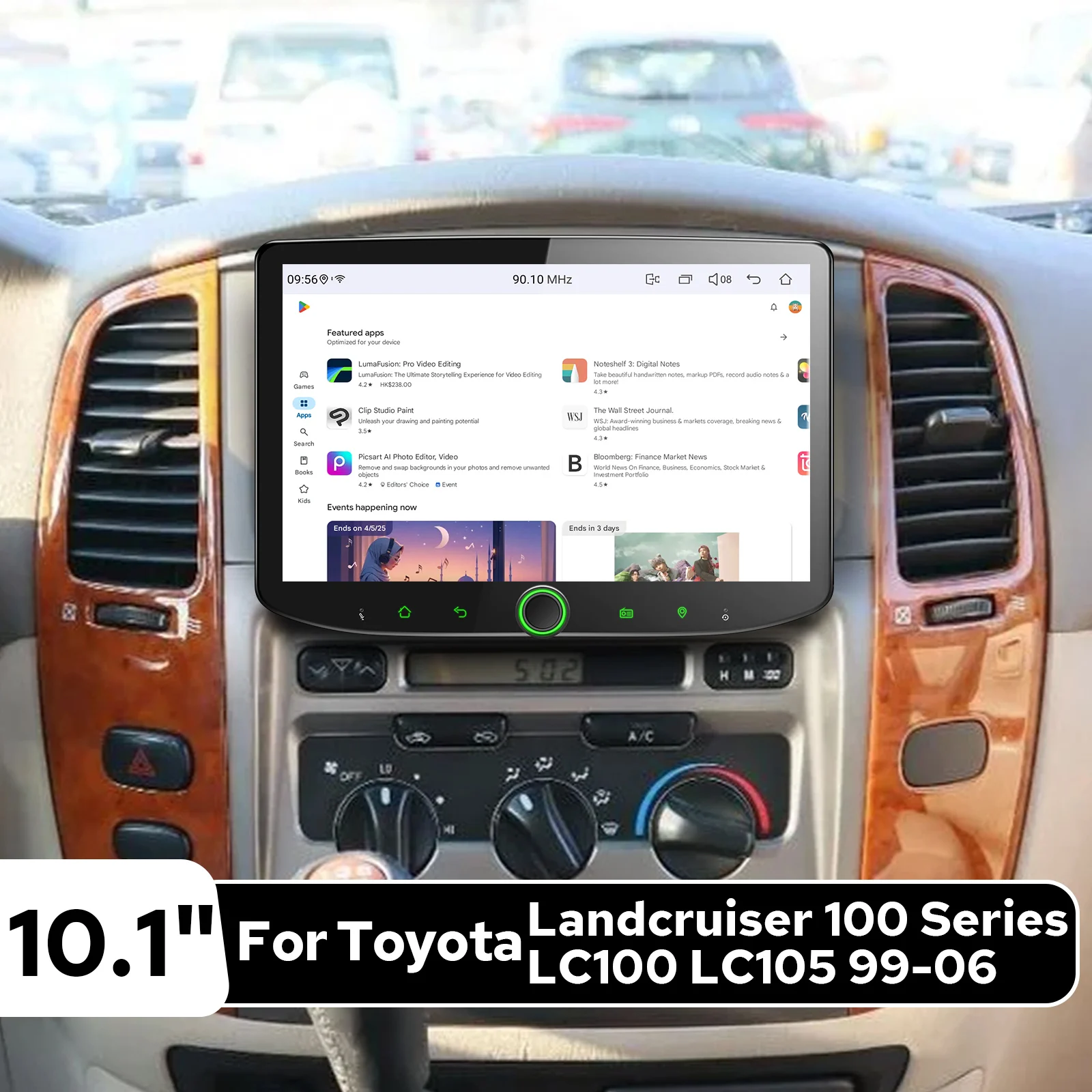 

Plug and Play 10.1"Head Unit Car Stereo for Toyota Landcruiser 100 Series LC100 LC105 1999-2006 Wireless CarPlay Android Auto