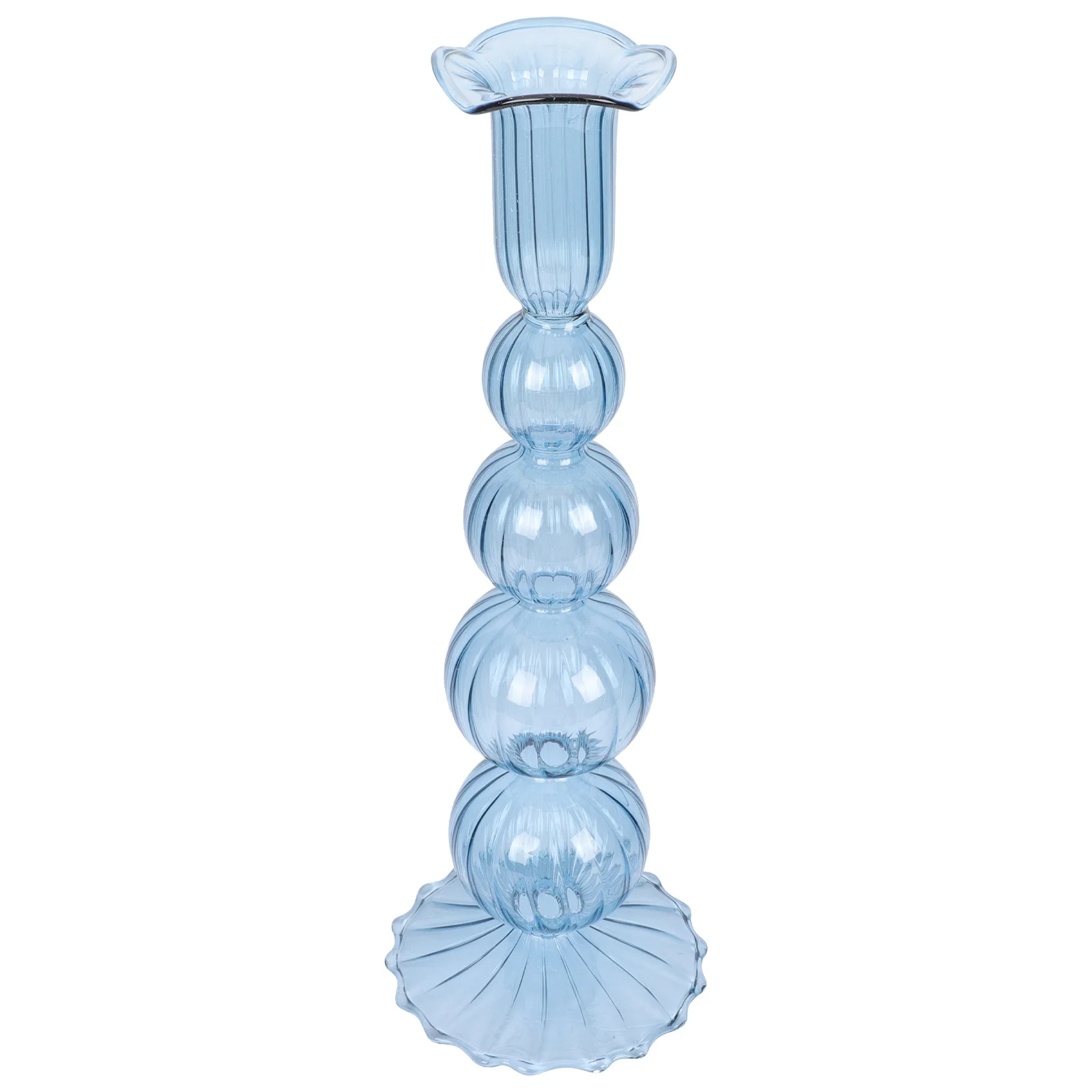 

Blue Romantic Glass Candlestick Creative Holder Wedding Party Decorative Home Decor Glass Candlestick Stand