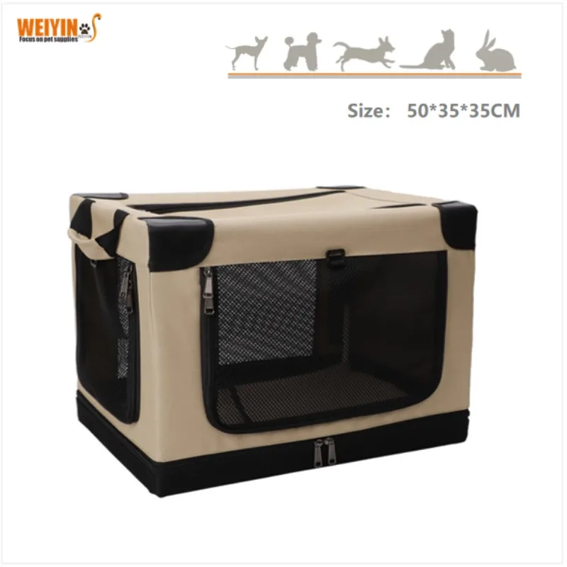 

Pet car dog cage dog car seat breathable visible pet car bag top skylight dog carrying box