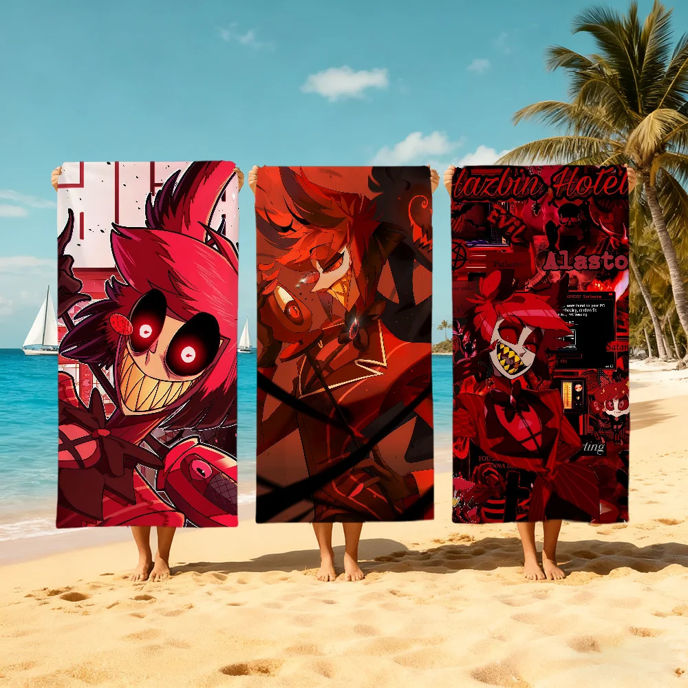 H-Hazbin H-Hotel Cute A-Alastor Towel Large Quick-Drying Microfiber Soft Beach Towel for Travel Fitness Sauna Bathing Camping