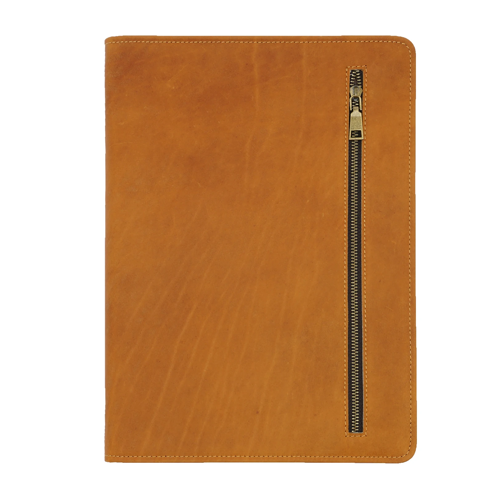 Leather Portfolio Binder for Men, Resume Zippered Padfolio for 12.9 