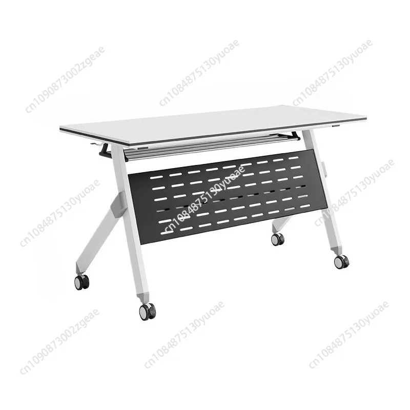 

Movable folding splicing folding training table and chair combination hotel meeting room strip table with wheels
