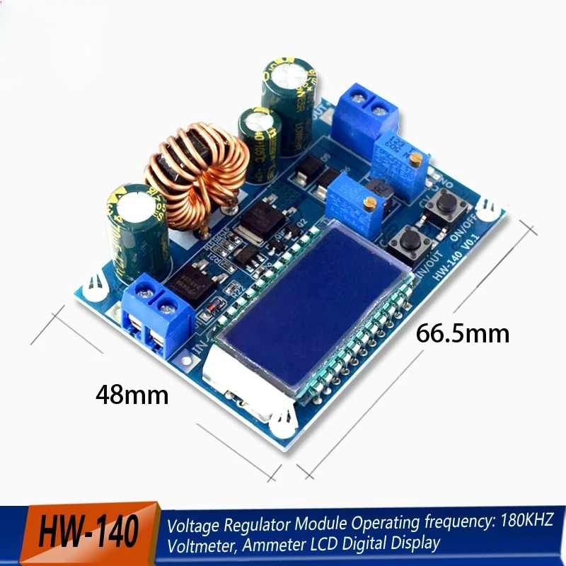 DC-DC Buck Boost Converter Module 5.5-30V to 0.5-30V 4A 35W Adjustable Step Up Down Voltage Regulator LCD Digital Voltmeter