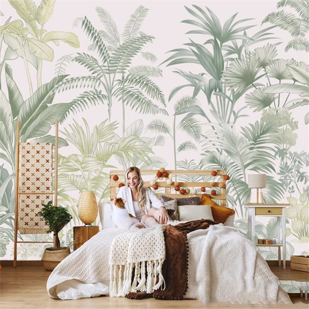 custom Medieval Southeast Asian 3D Mural Tropical Plant Study Vintage Wallpaper for living room TV Background Wallpapers Bedroom