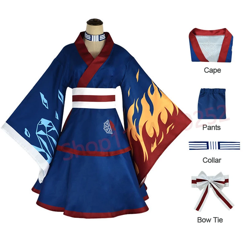 Anime My Hero Academia Todoroki Shoto Cosplay Costume Boku No Hero Academia Japanese Kimono Dresses Set Lolita Yukata Maid Dress