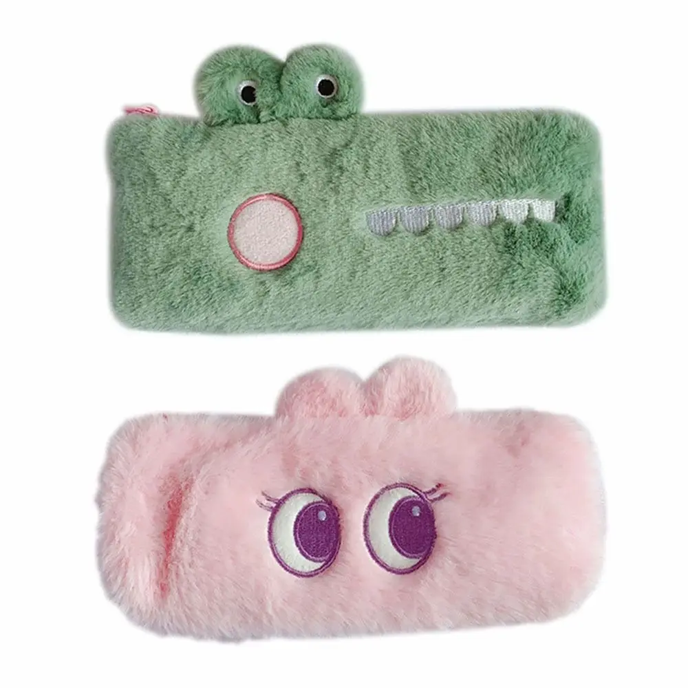 Durable Plush Stationery Storage Bag Large-capacity Multi-function Stationery Organizer Portable Pencil Box