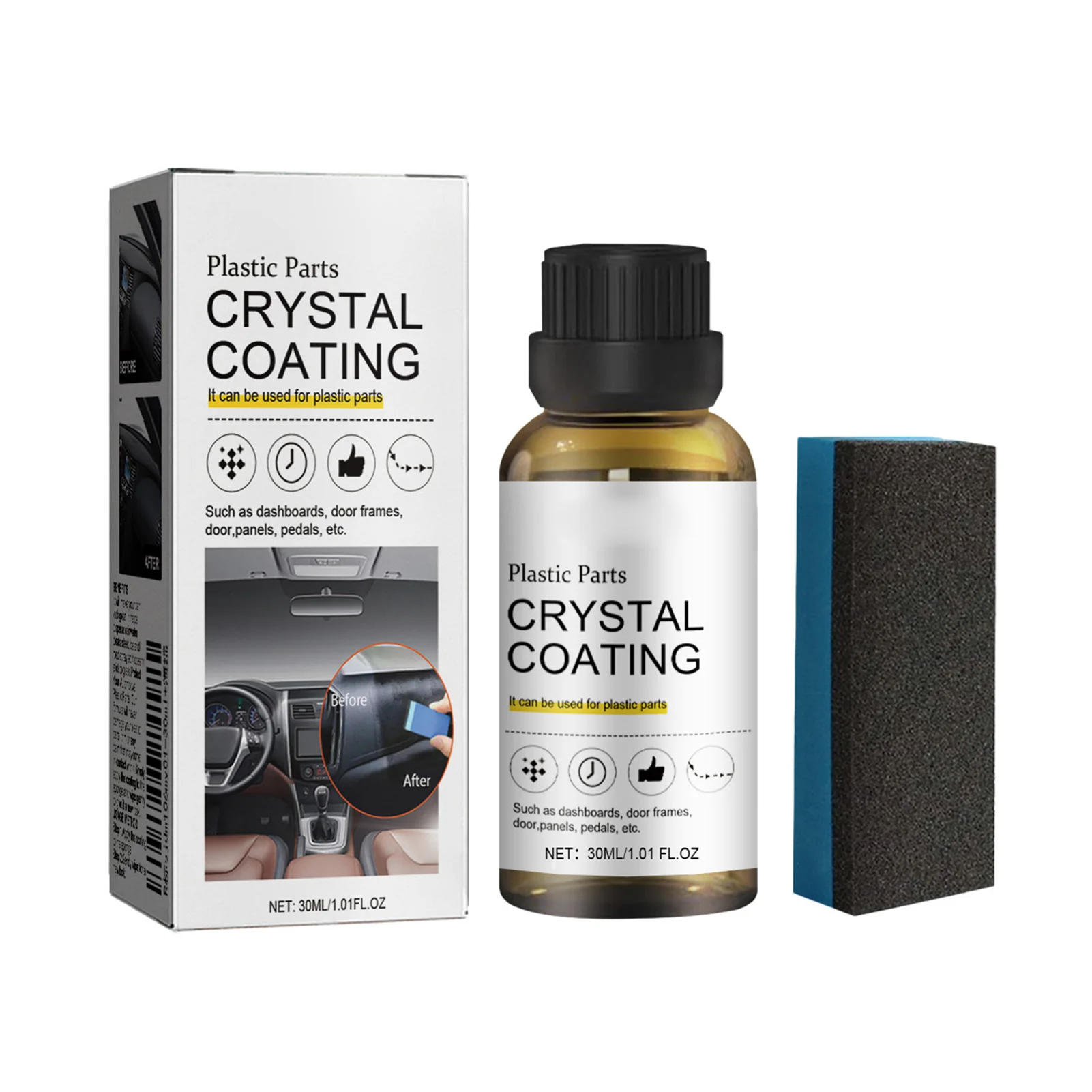 Car Crystal Coating Liquid Effectively Resist UV Rays Dirt Cleaning Coating Agent for Armrests Convertible Roof Windows