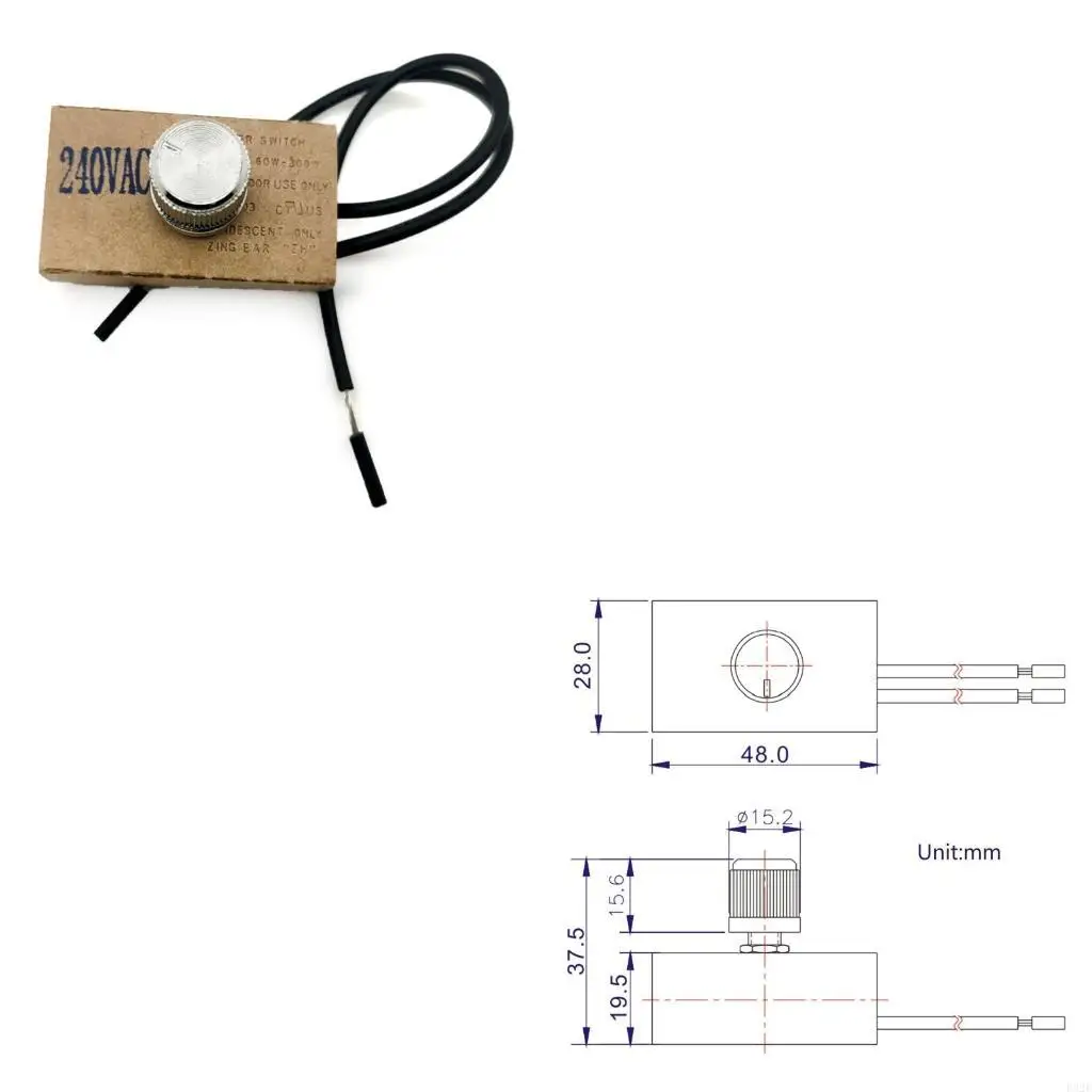 F92F LED Dimmer Knob Controller 120V/240VAC Mini Rotary Switch with Paper for Shell Speed Controller Switch Easy to Install
