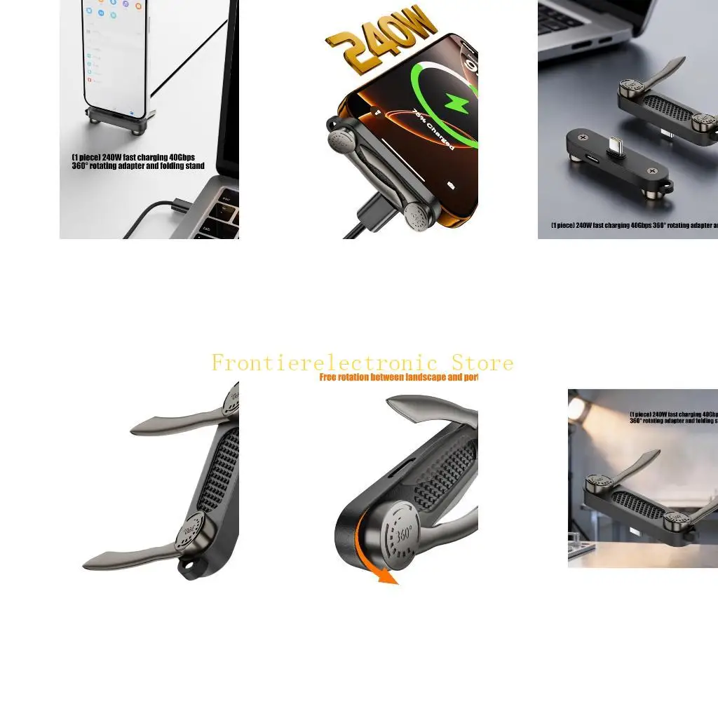G8DB Rotating USB C Adapter Build-in Stand for Neat Desk Charging and Video Calls