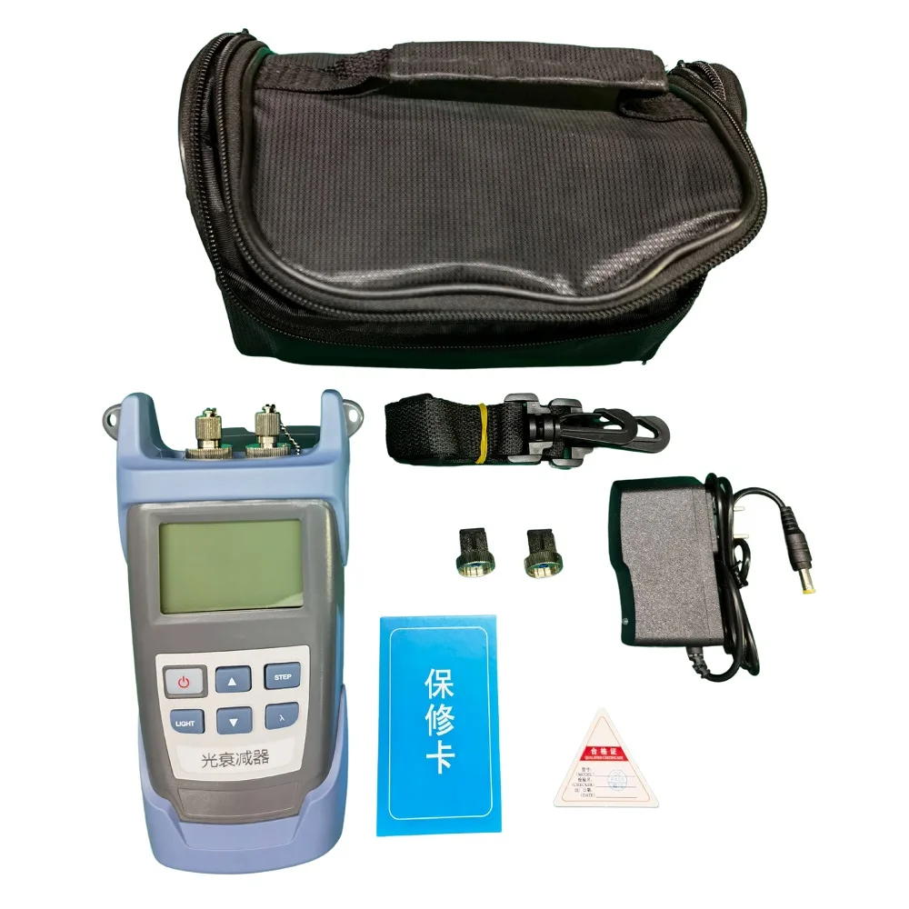 Atenuador óptico ajustável portátil 30/60dB testador de perda de fibra de alta precisão modelo recarregável tudo-em-um