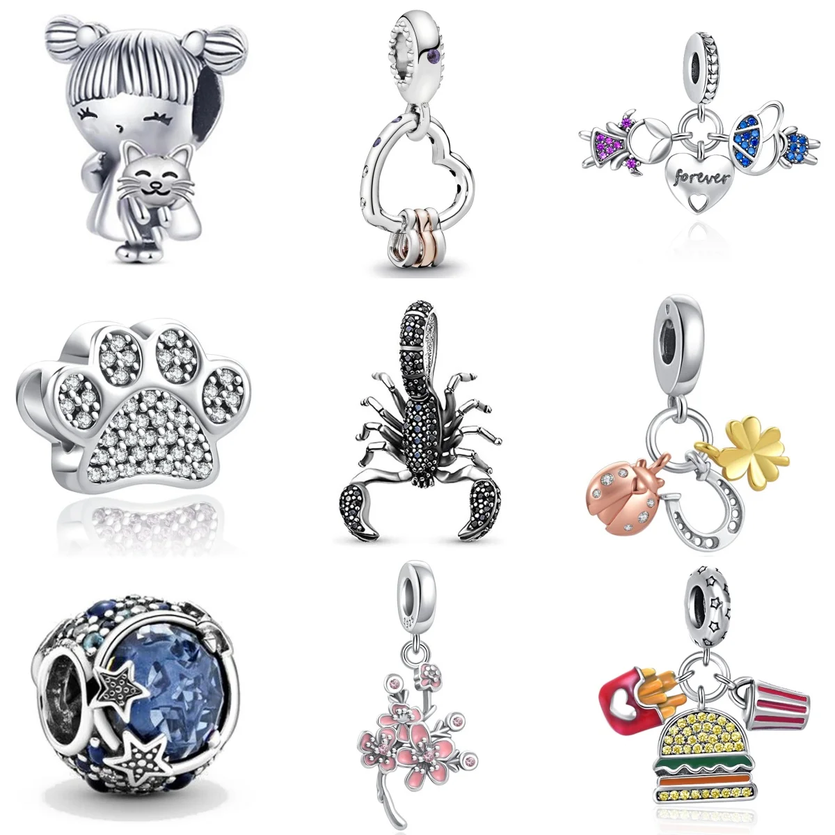 2026 New Hot Sale Hummingbird, firefly, butterfly Charm Beads Fit 925 Sterling Silver Original women Bracelet DIY Jewelry Gift
