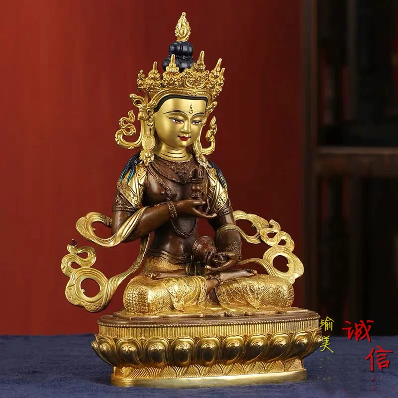21CM large # 5A GOOD buddha HOME Temple India Nepal Tibet Buddhism gold gilding Vajrasattva Vajra mahasattva Buddha brass statue