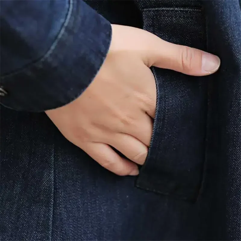 New Large Size 5XL Denim Jacket Women Loose Vintage Hooded Jeans Jacket Female Outerwear Ladies Tops Warm Thick Denim Coat Q2874