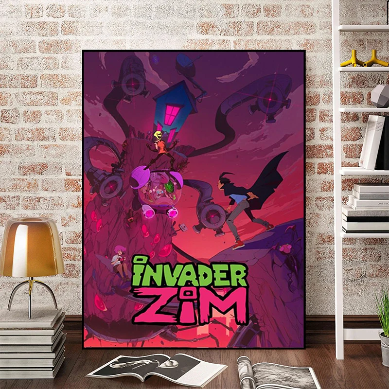 

I-Invader Z-Zim Cartoon Poster Interior Paintings Wall Decor Home Decoration Room Decors Aesthetic Pinterest Decorative Painting