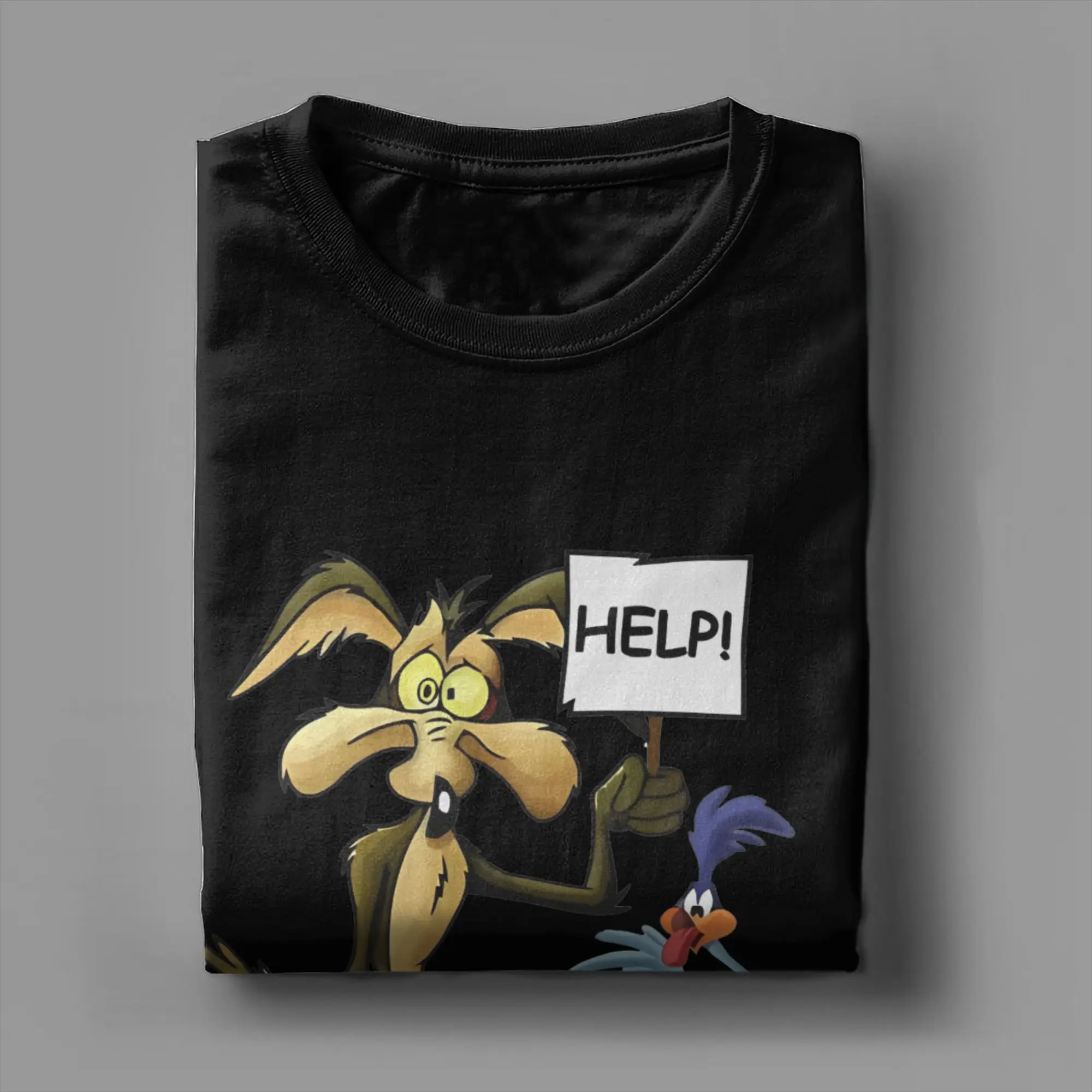 جديد وصول Wile E. Coyote تي شيرت للجنسين 100% قطن تي شيرت ملابس قصيرة الأكمام