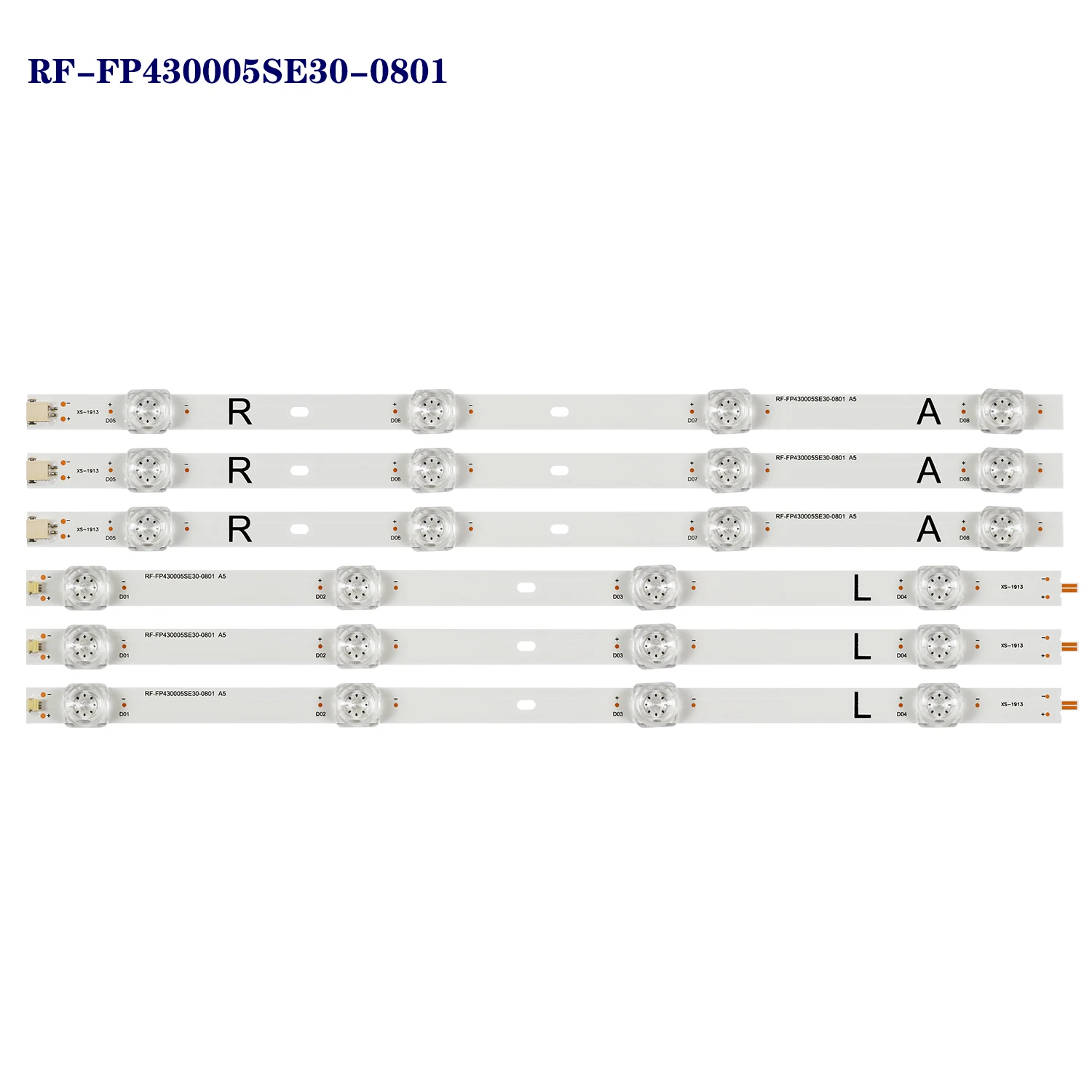 6PCS 8LED LED Backlight Strip For XIAOMI MI 4S L43M5-5ARU RF-FP430005SE30-0801 RF-FR430005SE30-0801 A5