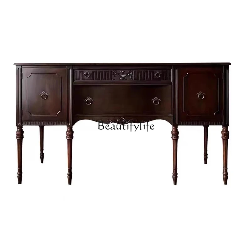 

American rural solid wood porch cabinet entrance foyer retro old dining side locker