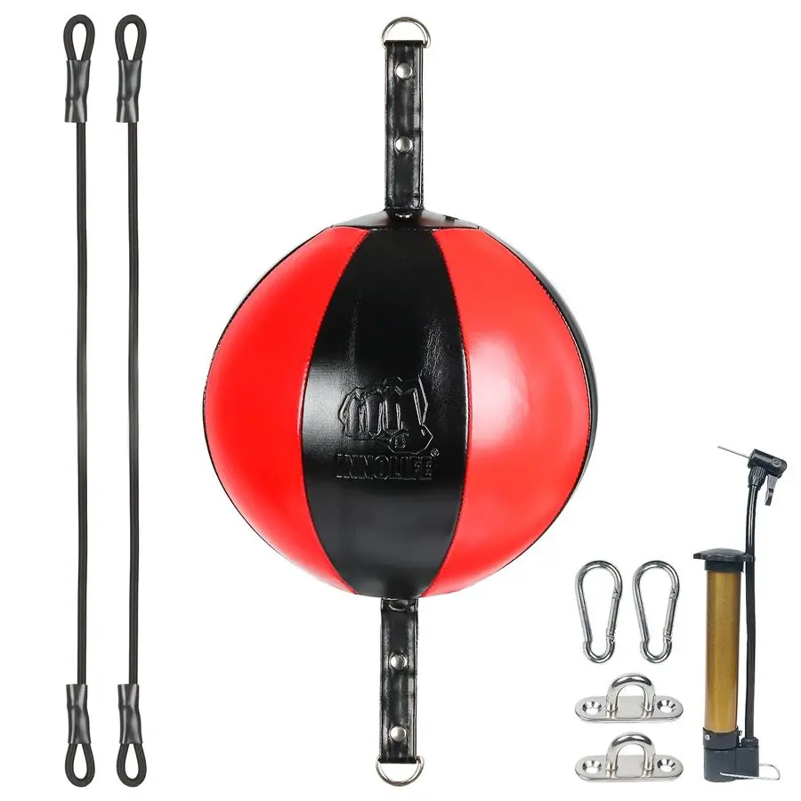 Double End Punching Ball Striking Punching Bag Kit, Speed Striking Reflex Kit with Bungee Cords Perfect for Reaction, Agility, a