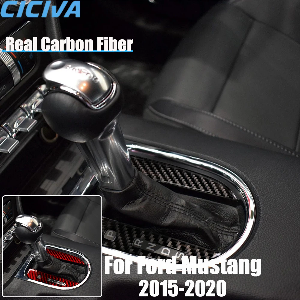 

Автомобильные аксессуары из настоящего углеродного волокна, накладка индикатора передач, мягкая наклейка для Ford Mustang 2015 2016 2017 2018 2019 2020