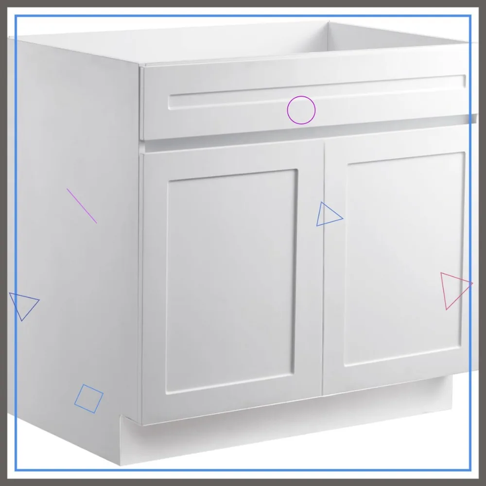 

36-дюймовый белый шкаф-шейкер, шкаф для раковины в разобранном виде с дверцами с мягким закрыванием и регулируемой полкой для домашнего офиса