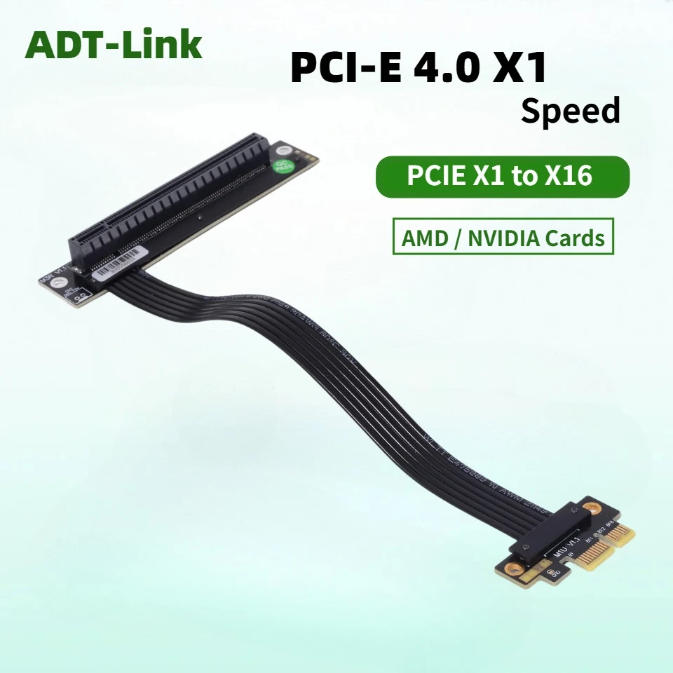 M13UR PCI-E 4.0 x1 to x16 Riser Cable Supports GPU Extension PCIe x16 Capture Card RAID SSD LAN A/N USB Cards Gen4 x1 Full Speed
