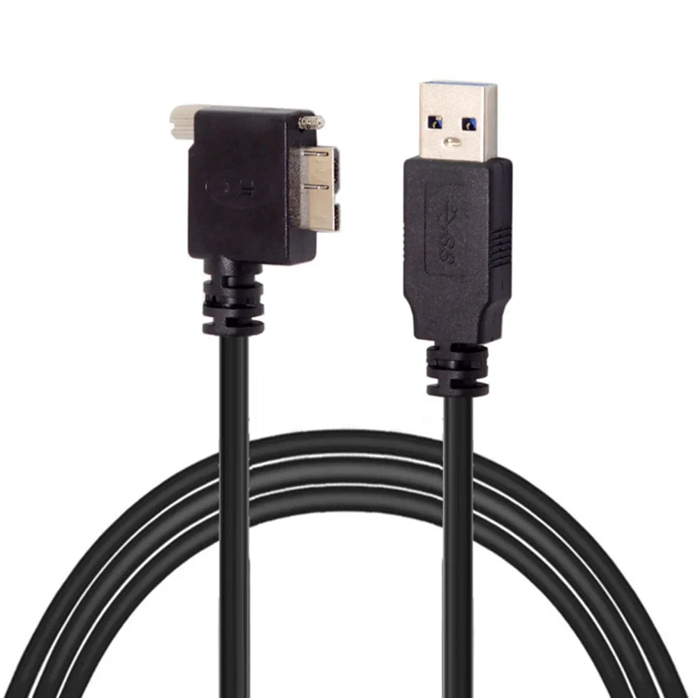 Micro USB with a 90 degree angle, industrial camera 3.0 data cable screw installation, 120cm, 300cm, 500cm