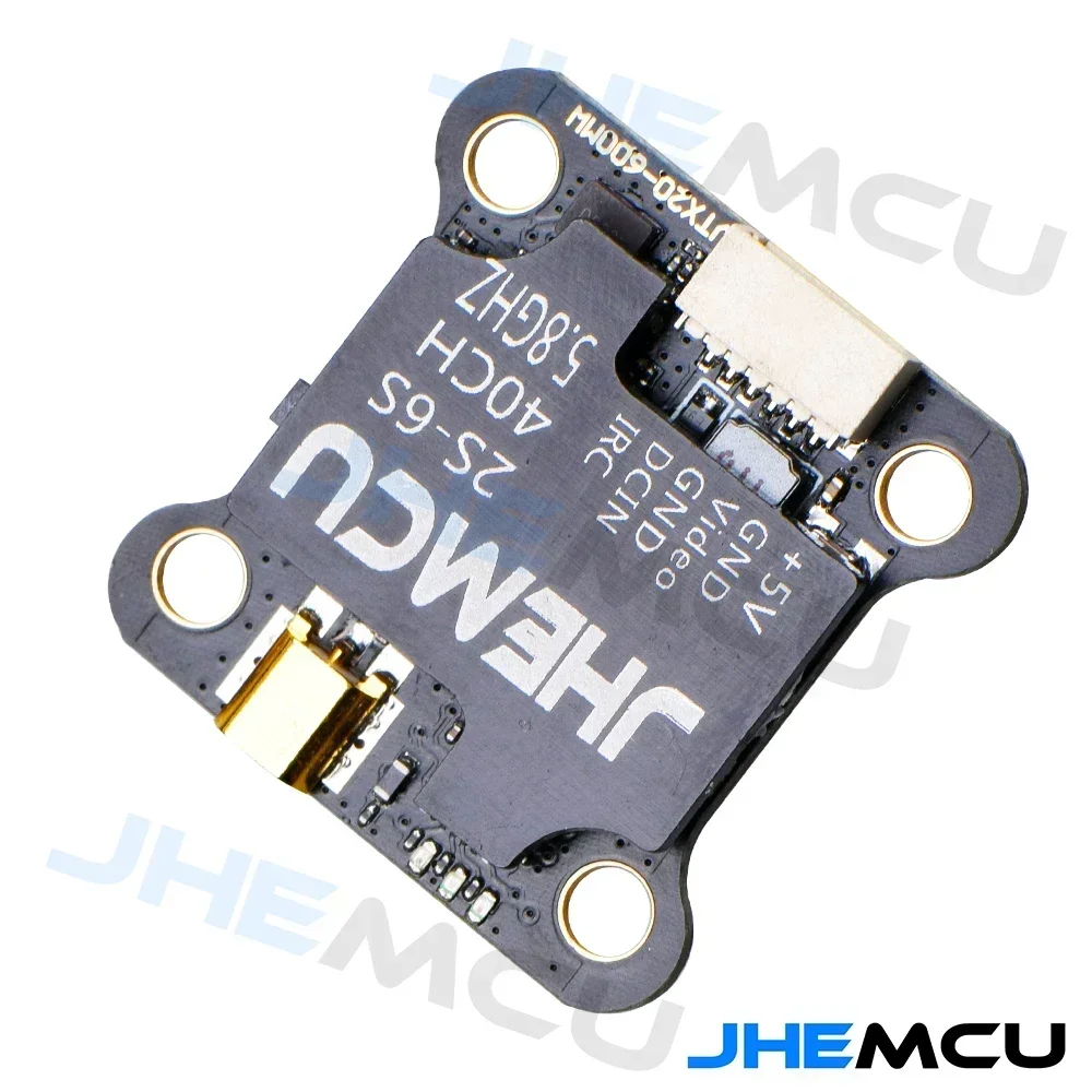 JHEMCU VTX20-600 5.8G 40CH PitMode 25mW 100mW 200mW 400mW 600mW VTX ajustável 7-26V 20X20mm para drones de corrida RC FPV