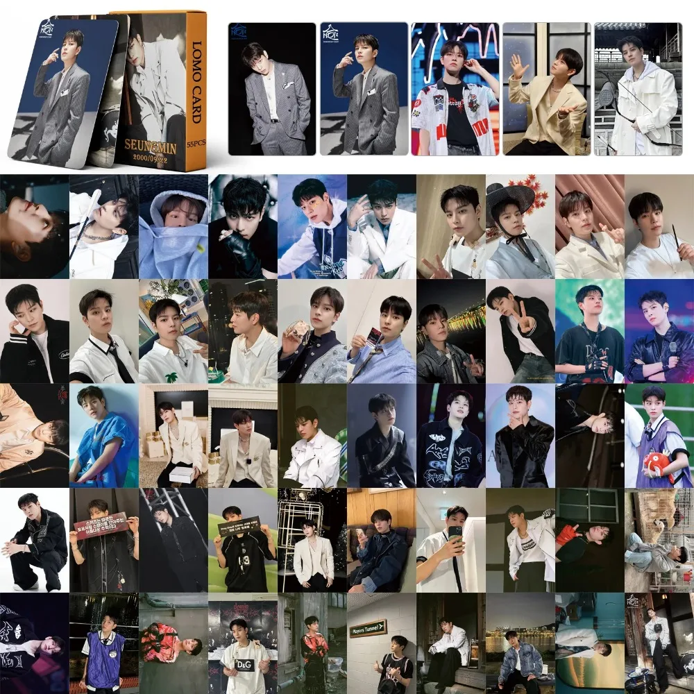 55Pcs/Set Kpop Seungmin Card New Ablum (HOP) Lomo Card Photocard Fans Collection Postcards Gift