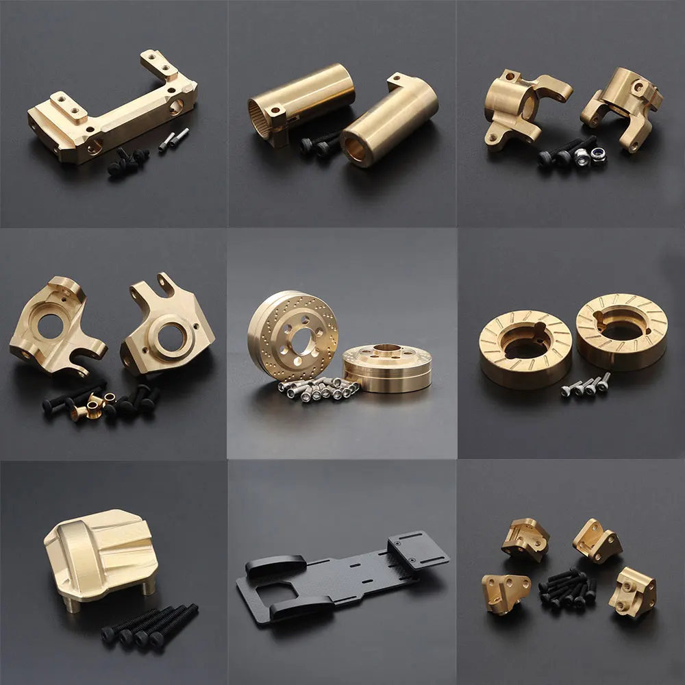 AR44 Brass Steering Knuckles Differential Cover C Seat Balance Weight for 1/10 RC Crawler Car SCX10 II 90046 90047 Upgrade Parts