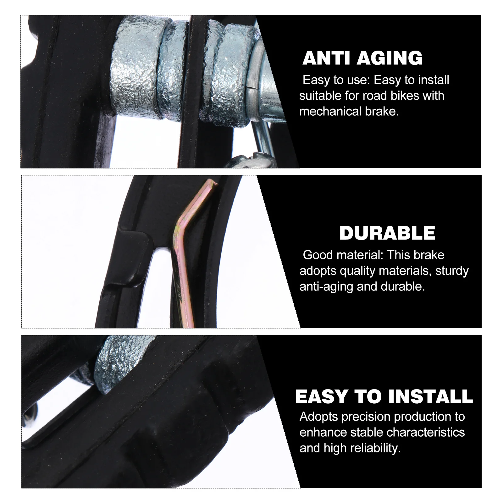 

2Pairs Bike Caliper Brake Durable Mechanical Road Bike Rim Brakes with Wear-Resistant Brake Pads Cycling Parts