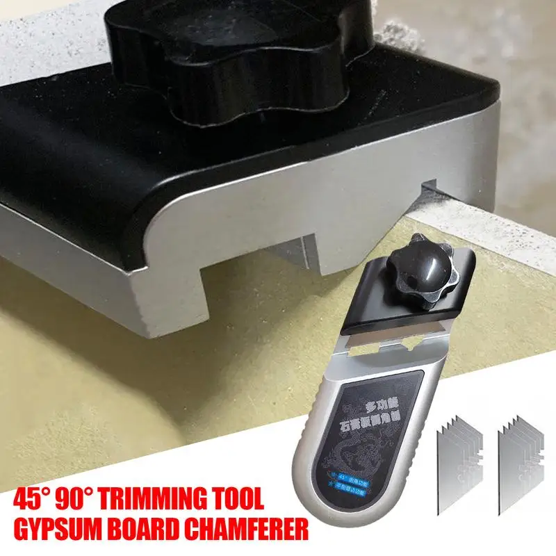 Gypsum Board Chamfer 45/90 Degree Drywall Trimming Tool With 10 Cutter Precision-Ground Efficient Angle Planer For Woodworkers