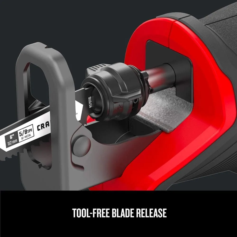 Cordless Reciprocating Saw, 3000 RPM Variable Speed, Quick Blade Change, Compact Design for Tight Spaces