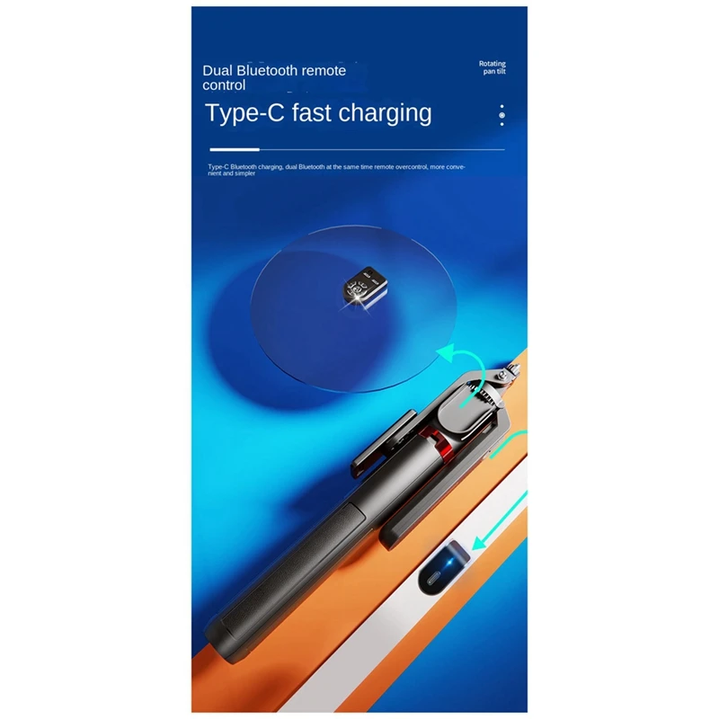 P325 Selfie Stick Extendable Selfie Stick Phone With Detachable Dual Bluetooth Remote Control