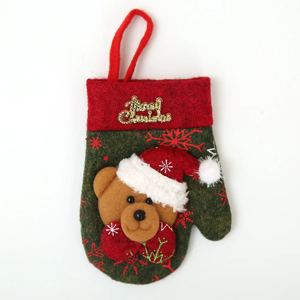 

4 Pcs Christmas Tableware Bags Decor Cutlery Silverware Holders Fork Decoration
