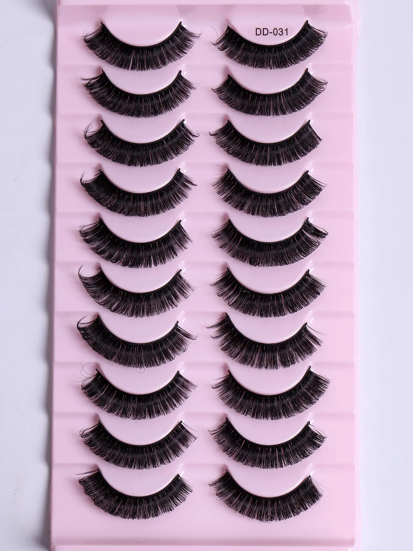 DD Curl Russische Wimpern 10 Paare 3D Nerzwimpern Wiederverwendbare Flauschige Streifenwimpern für Augen-Make-up – Detail 3