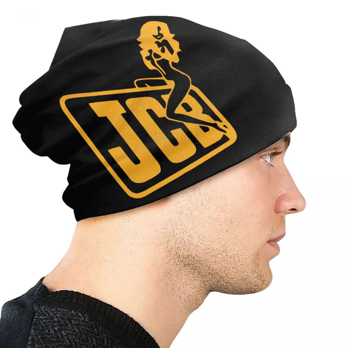 مخصص JCB بونيه قبعة متماسكة قبعة الرجال النساء أزياء للجنسين الكبار الشتاء الدافئ بيني كاب